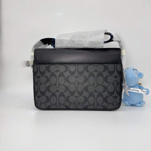 Coach C3747 Track Crossbody Bag In Signature Canvas Messenger Men’s NWT Org $490 - Picture 2 of 14